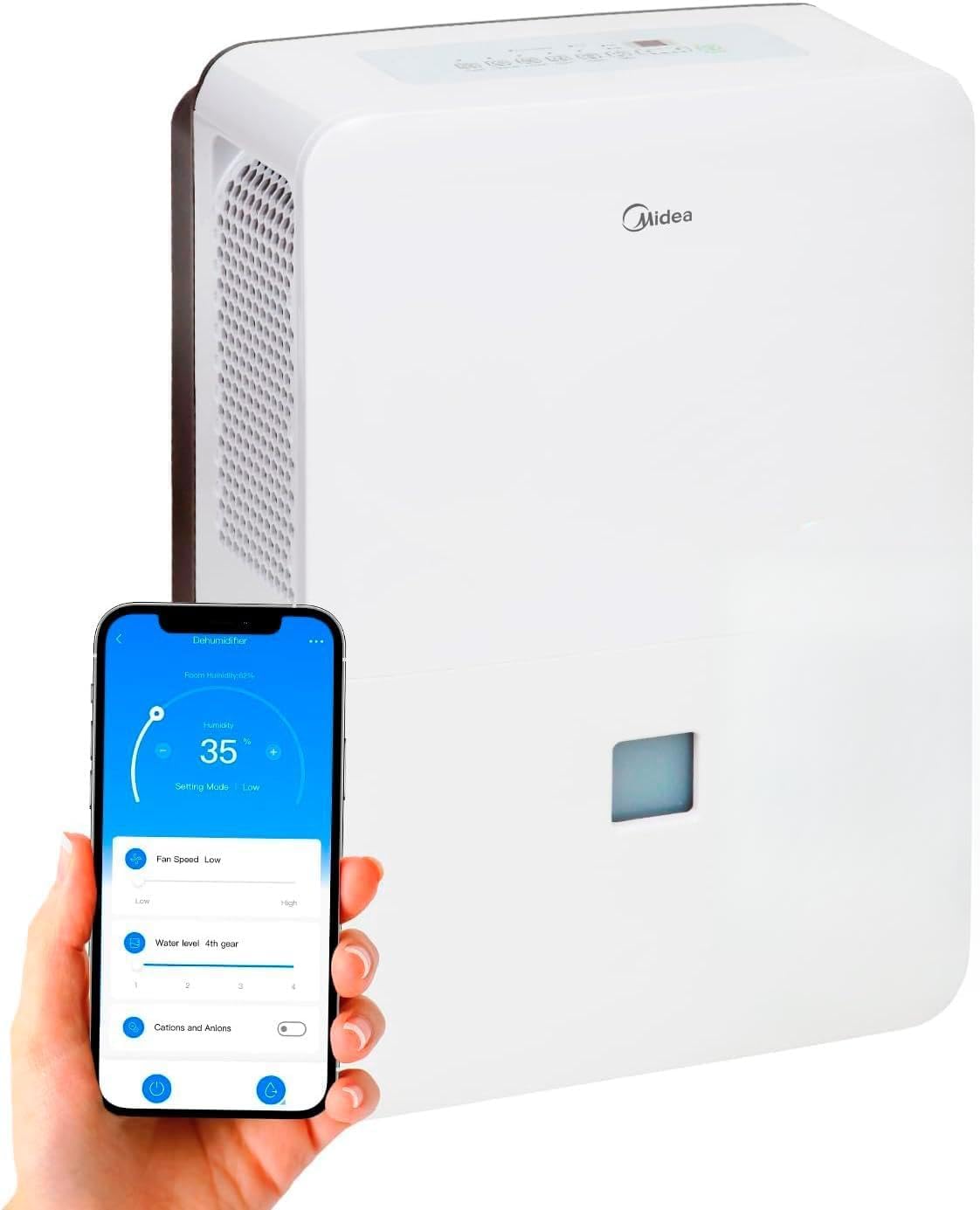MIDEA deshumidificador 20L purificador antibacterias WiFi 50m2 secado ropa