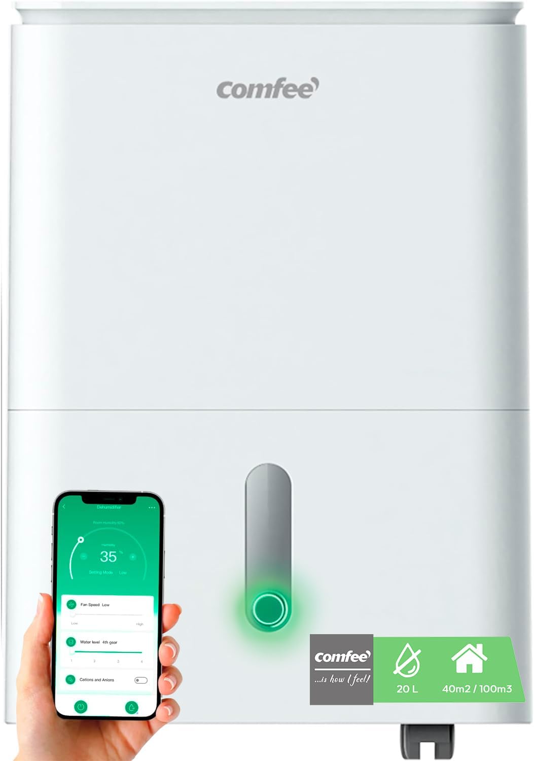 COMFEE Easy Dry 20L deshumidificador purificador ionizador WiFi 52m2