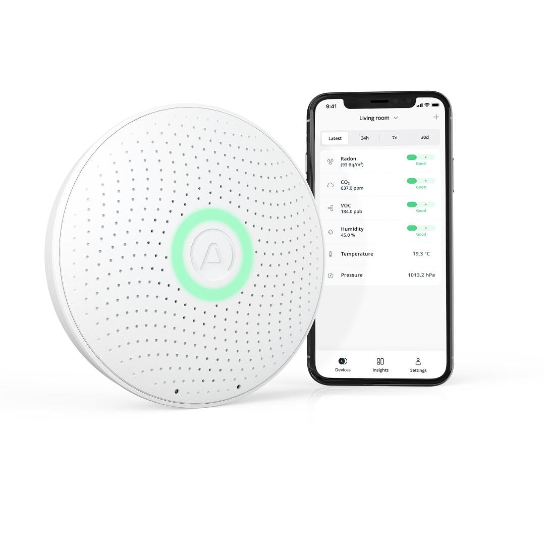 Airthings Wave Plus detector radón CO2 TVOCs