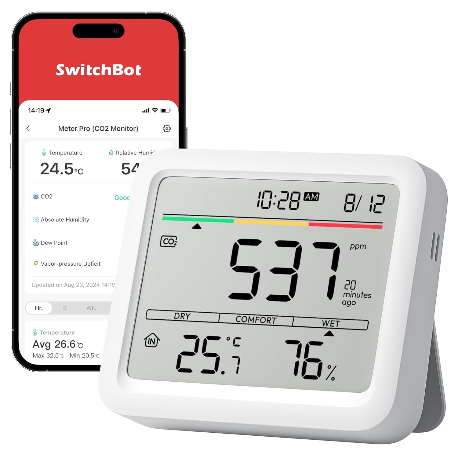 SwitchBot monitor calidad aire interior 3 en 1