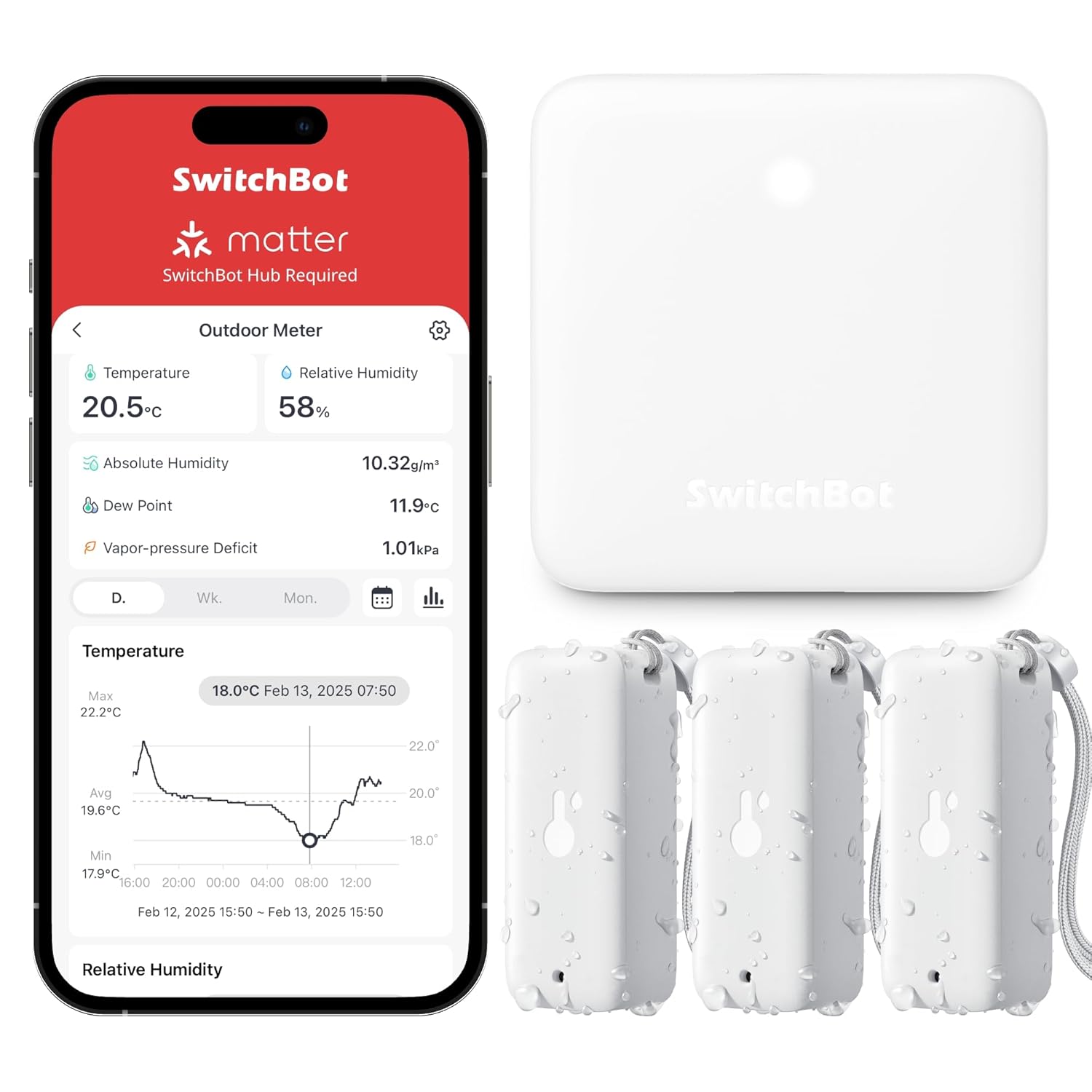 SwitchBot termómetro higrómetro wifi pack 3 hub mini